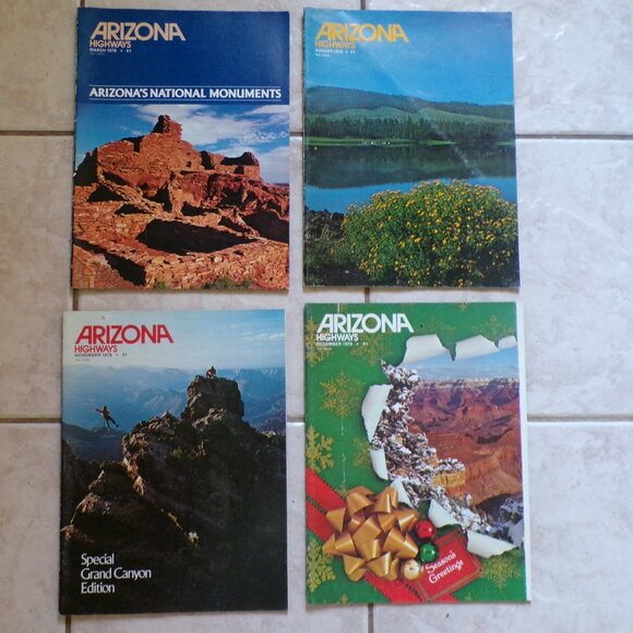 Arizona Highways Other - 4 ARIZONA HIGHWAYS MAGAZINES 1978 Including Special Grand Canyon Edition +
